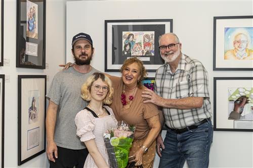 Family members and student